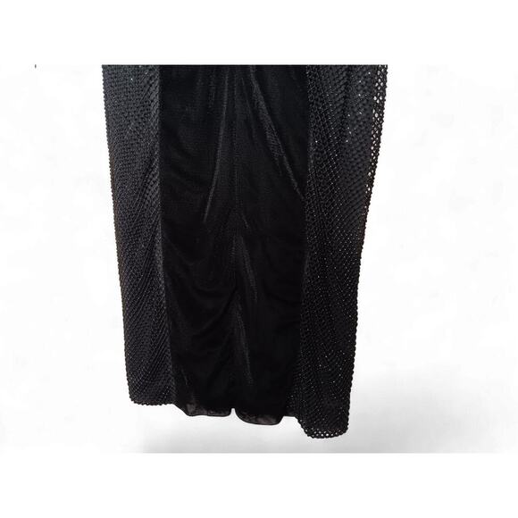 New with tags Donna Karan New York Black Mesh Velvet Sequin Dress Size 4 $495 - Picture 9 of 16